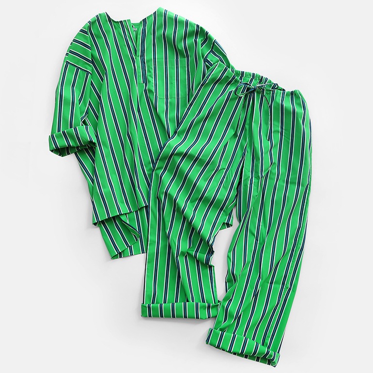 PUEBCO プエブコ｜COTTON STRIPE SHIRT / CREW NECK【全3色】