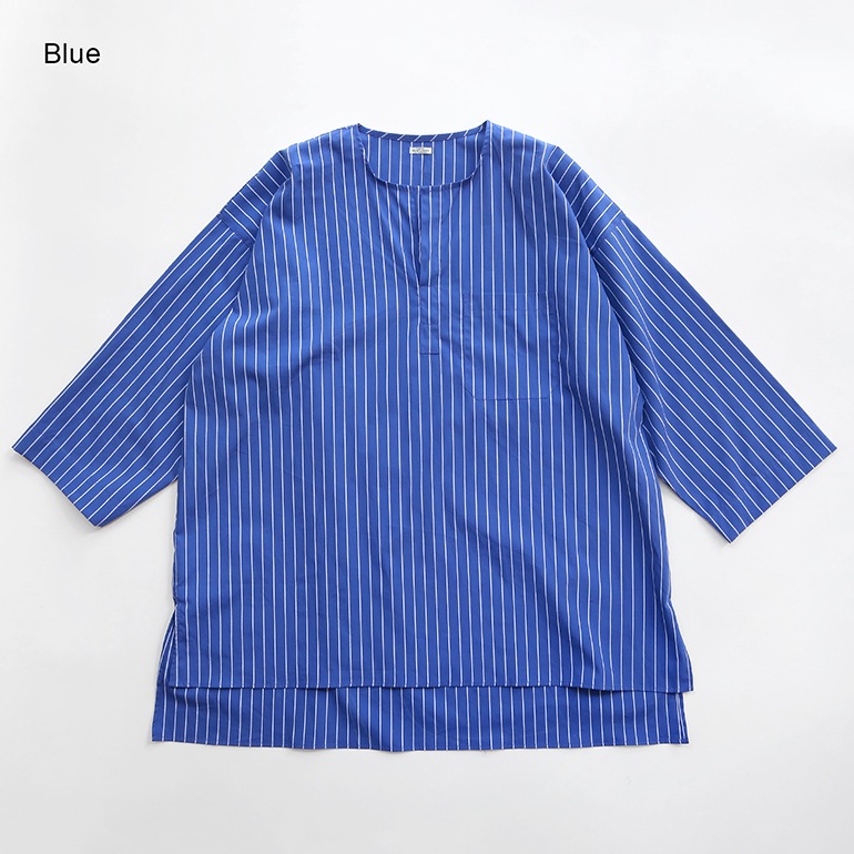 PUEBCO プエブコ｜COTTON STRIPE SHIRT / CREW NECK【全3色】