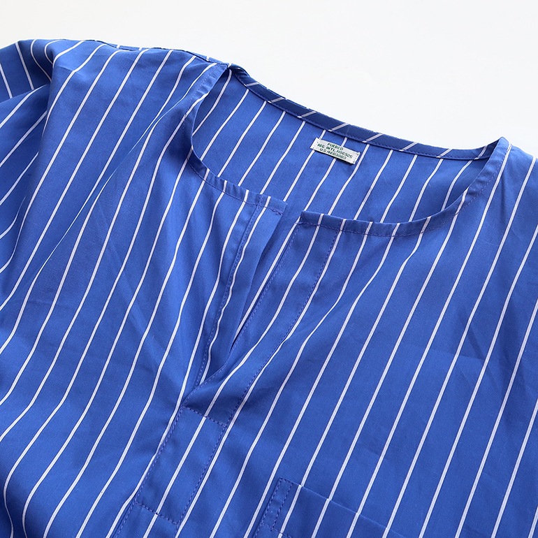 PUEBCO プエブコ｜COTTON STRIPE SHIRT / CREW NECK【全3色】