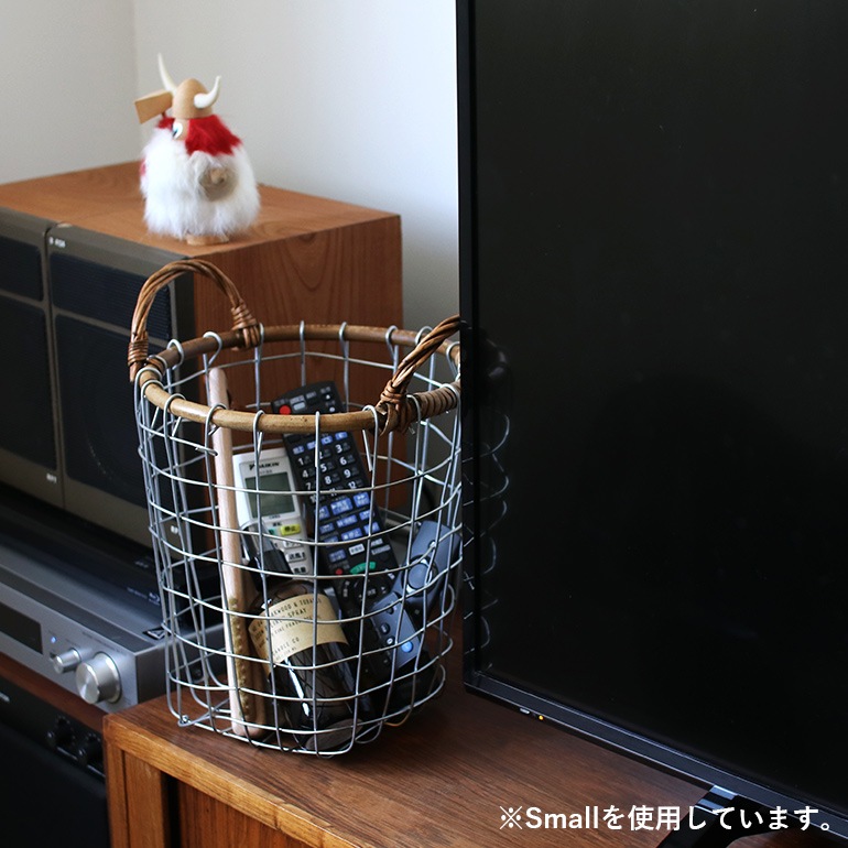PUEBCO プエブコ｜RATTAN TOP WIRE BASKET(M)