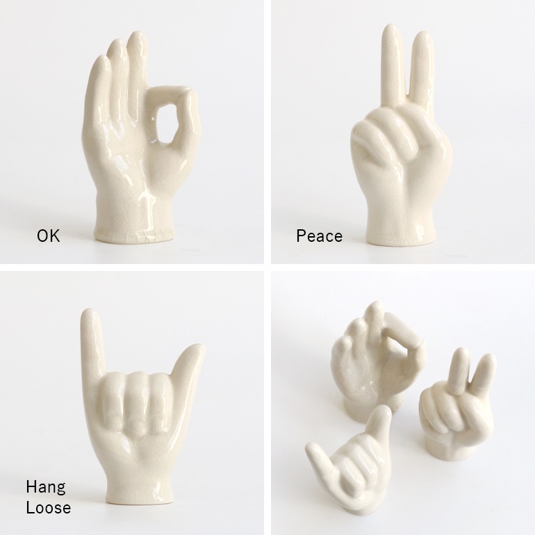 DETAIL ディテール｜Porcelain Hand Objet “OK・Peace・Hang Loose