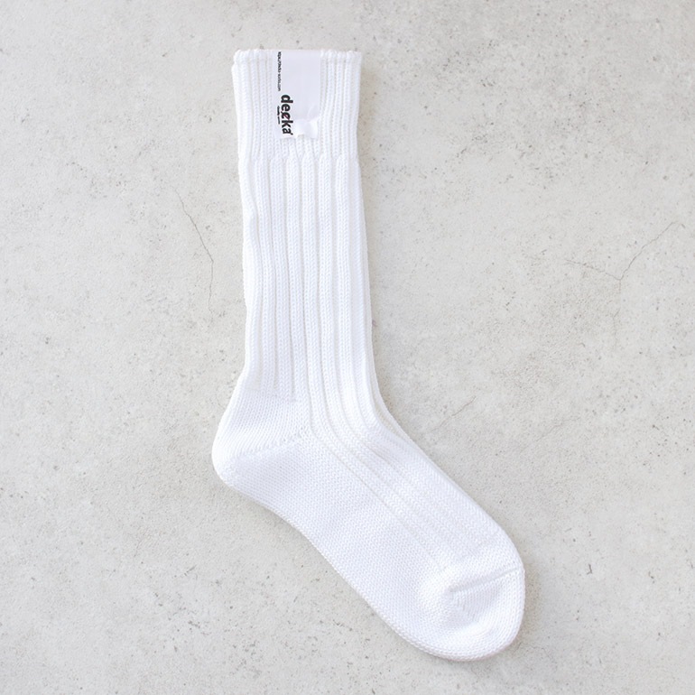 decka quality socks デカクォリティソックス｜CASED HEAVY WEIGHT PLAIN SOCKS ホワイト