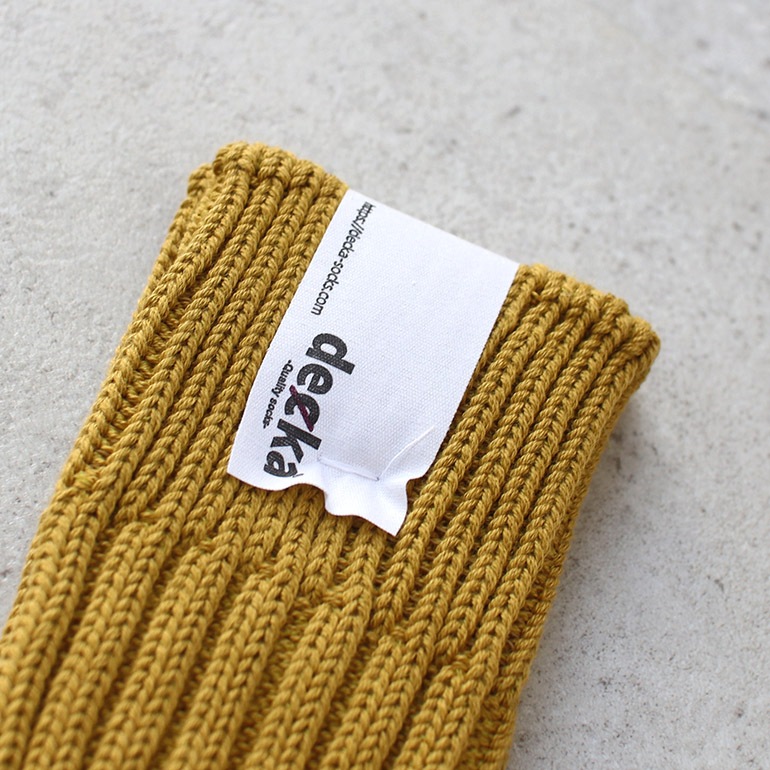 decka quality socks デカクォリティソックス｜CASED HEAVY WEIGHT PLAIN SOCKS イエロー