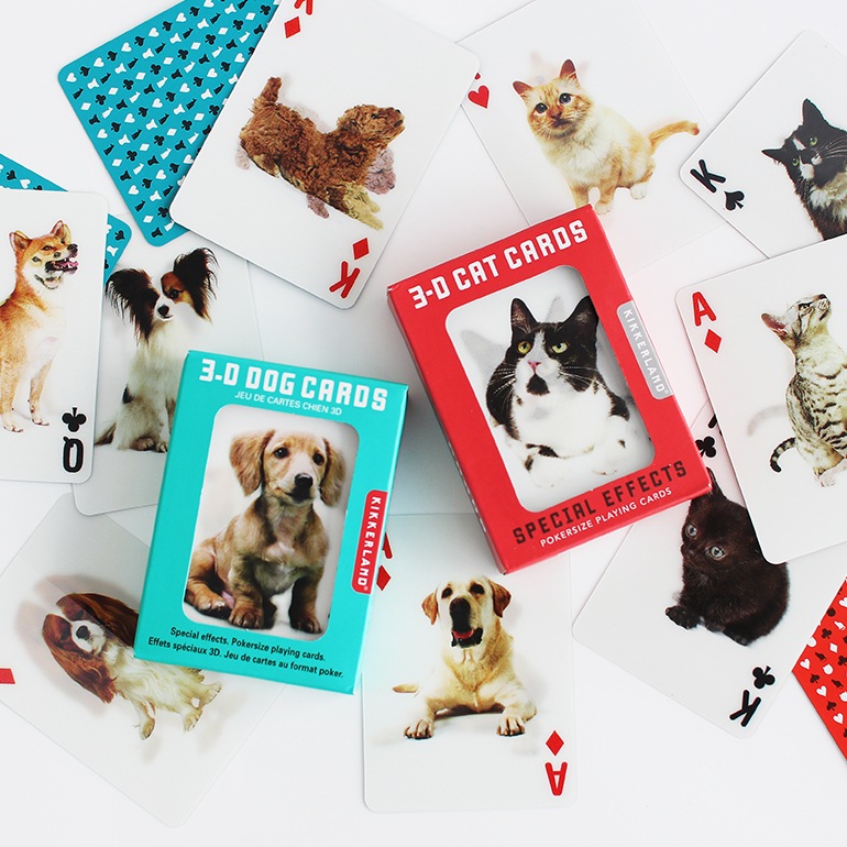 KIKKERLAND キッカーランド｜3D Cat/Dog Cards トランプ
