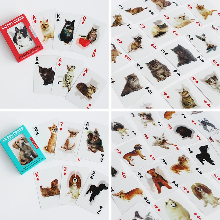 KIKKERLAND キッカーランド｜3D Cat/Dog Cards トランプ