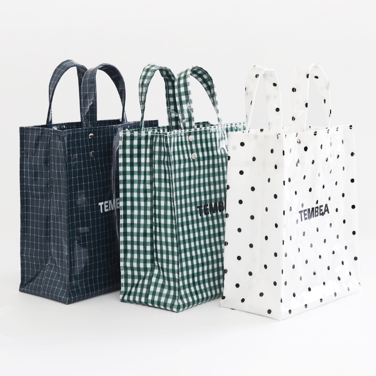 TEMBEA テンベア｜PAPER TOTE SMALL　CHECK BLUE