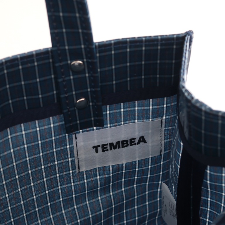 TEMBEA テンベア｜PAPER TOTE SMALL　CHECK BLUE