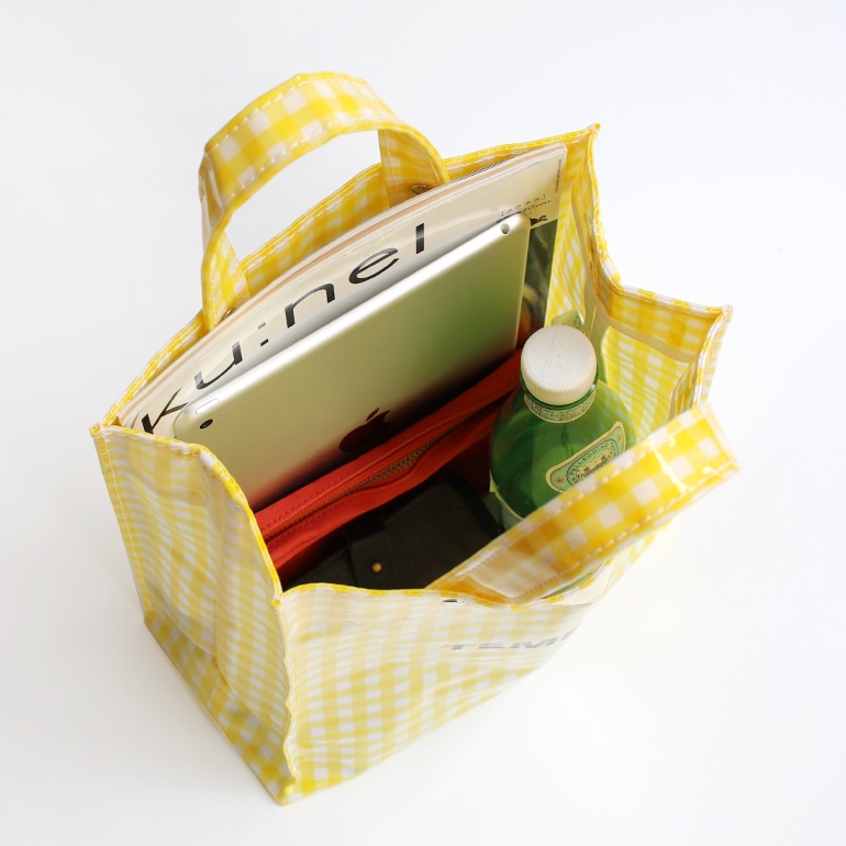 TEMBEA テンベア｜PAPER TOTE SMALL　CHECK BLUE