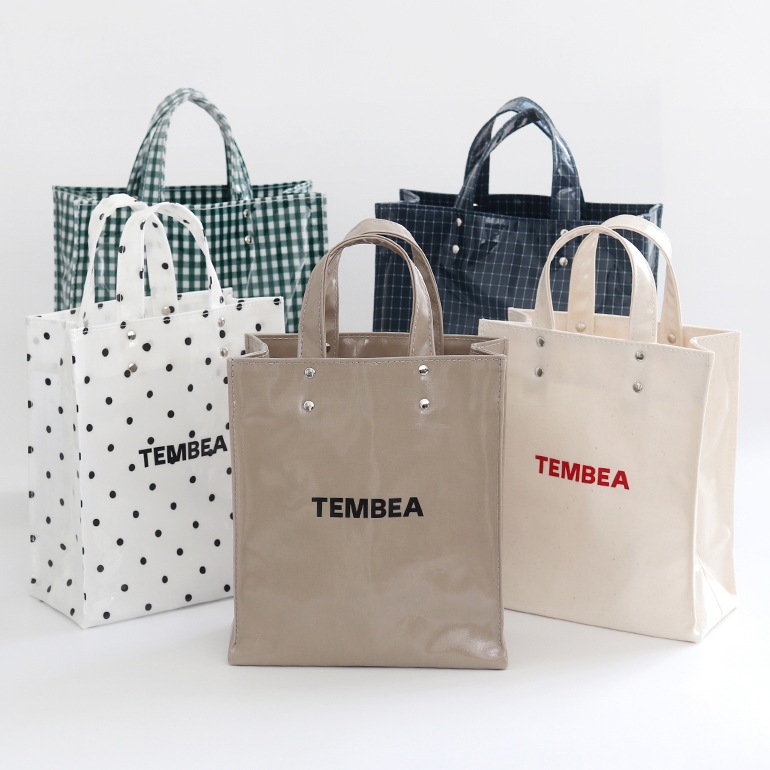 TEMBEA テンベア｜PAPER TOTE SMALL　CHECK BLUE