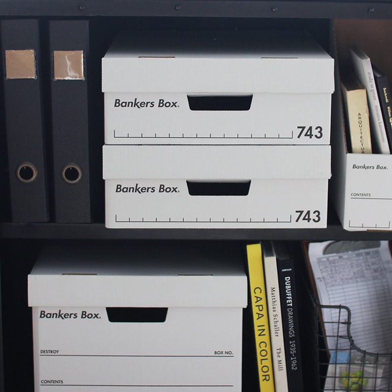 Fellowes フェローズ｜BANKERS BOX 743sボックス 6個1パック（ブラック）