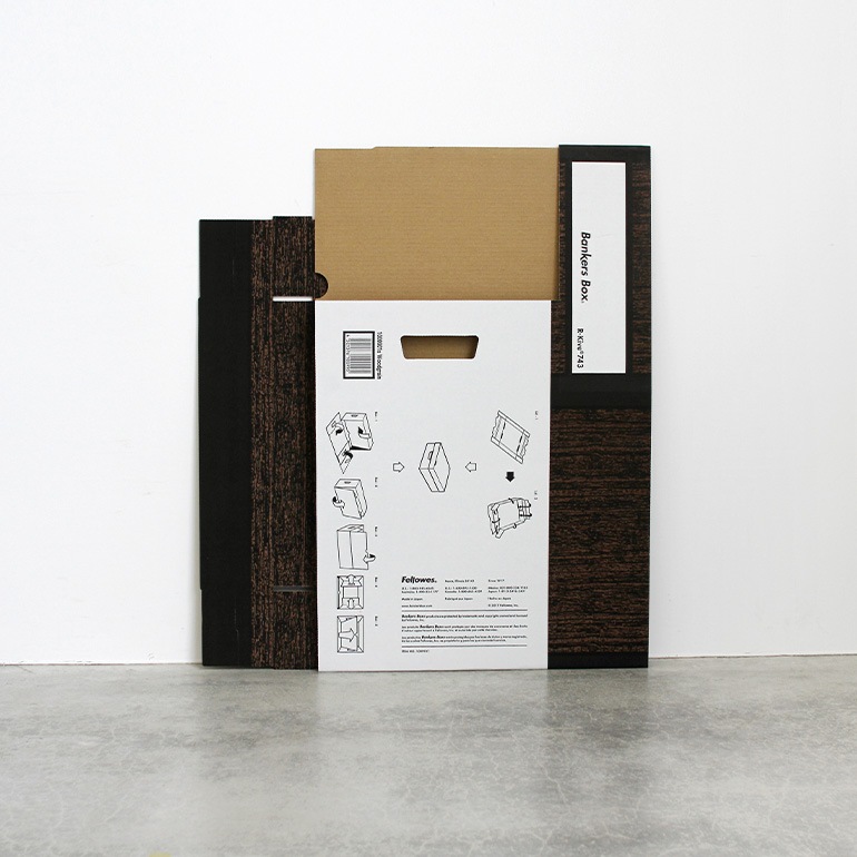 Fellowes フェローズ｜BANKERS BOX 743sボックス 6個1パック（ウッドグレイン）