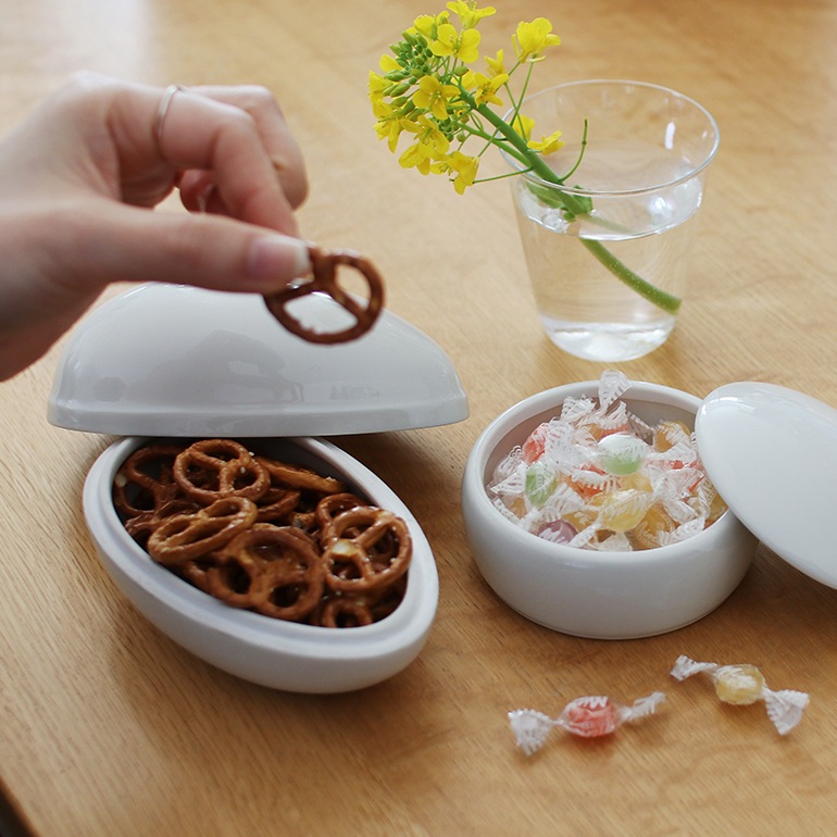 HINODE ヒノデ｜VINTAGE POTTERY EGG SHAPE アクセサリーケース