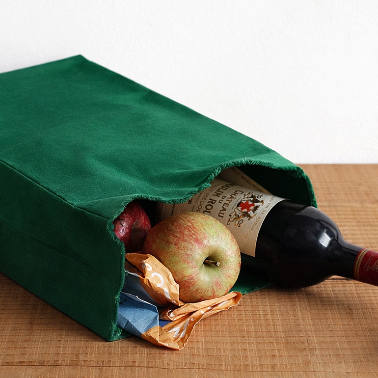BROWN CANVAS BAG(L) グリーン