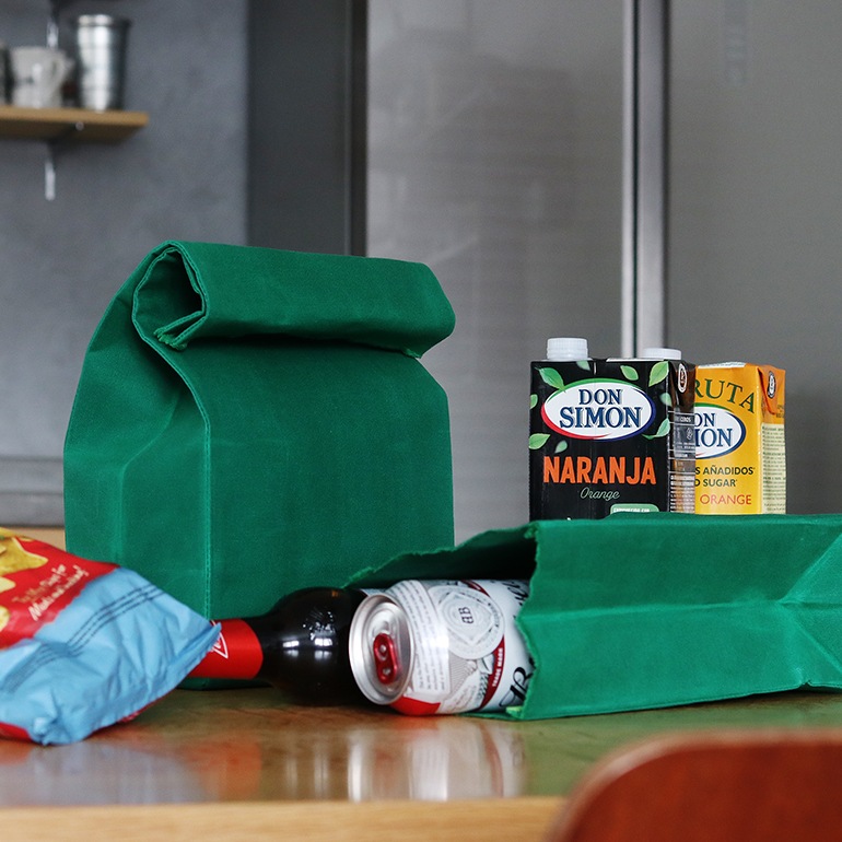 BROWN CANVAS BAG(L) グリーン