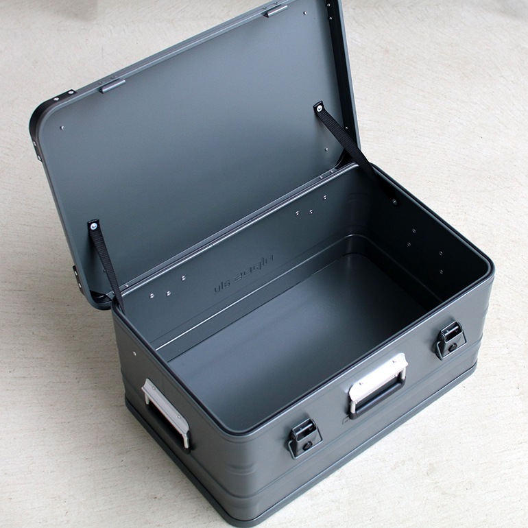 ALPOS アルポス｜ALUMINUM CONTAINER WITH STACKING CORNER (Mud gray) S 47L