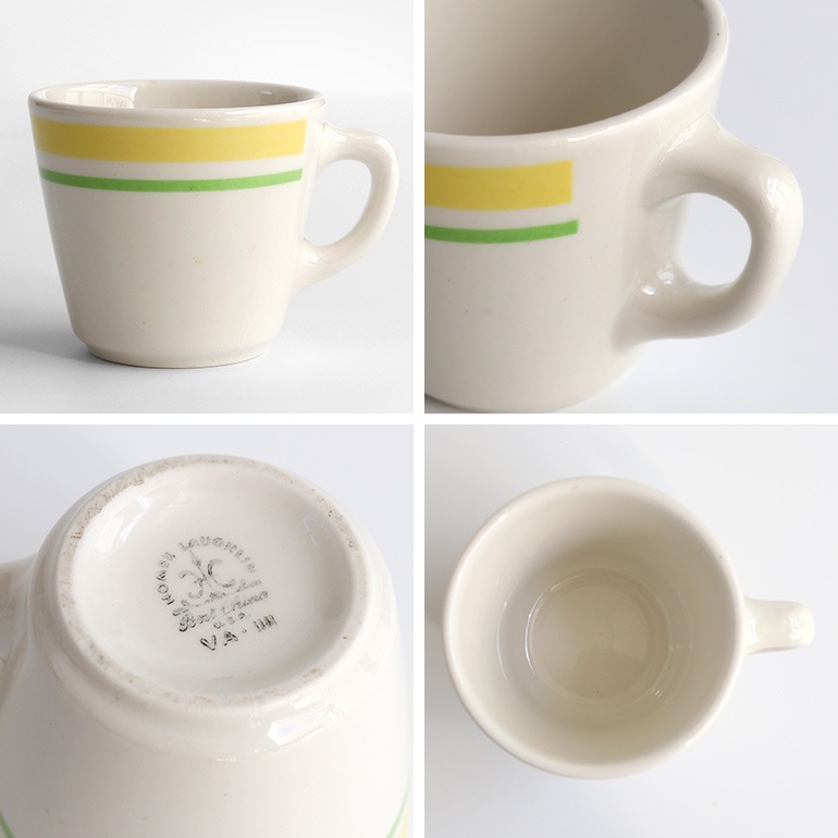 VINTAGE｜HOMER LAUGHLIN MUG【YELLOW LINE】