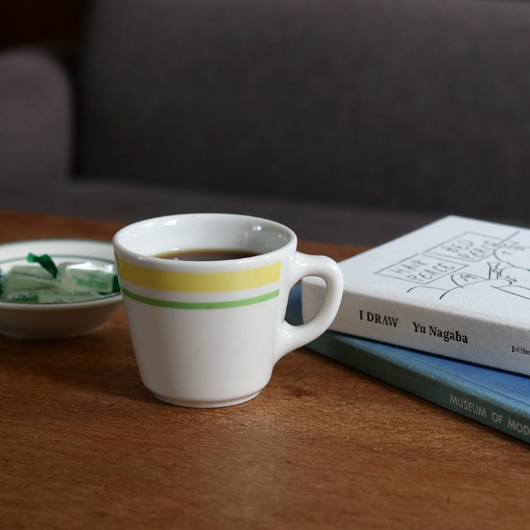 VINTAGE｜HOMER LAUGHLIN MUG【YELLOW LINE】