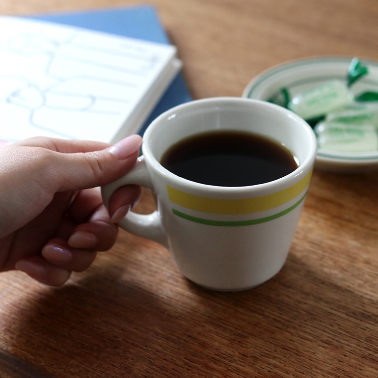 VINTAGE｜HOMER LAUGHLIN MUG【YELLOW LINE】