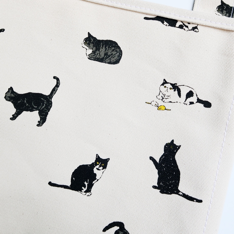 TEMBEA テンベア｜BAGUETTE TOTE MEDIUM　CAT/BLACK