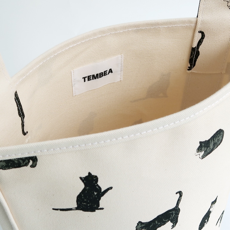 TEMBEA テンベア｜BAGUETTE TOTE MEDIUM　CAT/BLACK
