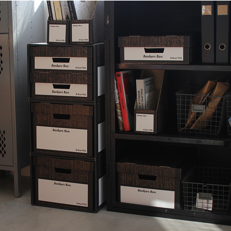 Fellowes フェローズ｜BANKERS BOX 703sボックス 3個1パック（ウッドグレイン）