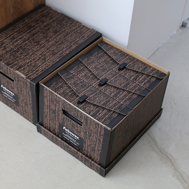 Fellowes フェローズ｜BANKERS BOX 703sボックス 3個1パック（ウッドグレイン）