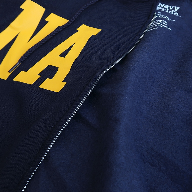US.NAVY / パーカー/--/コットン/KHK U.S. NAVY スウェットジップパーカー ネイビー NAVY PRIDE社製 通販