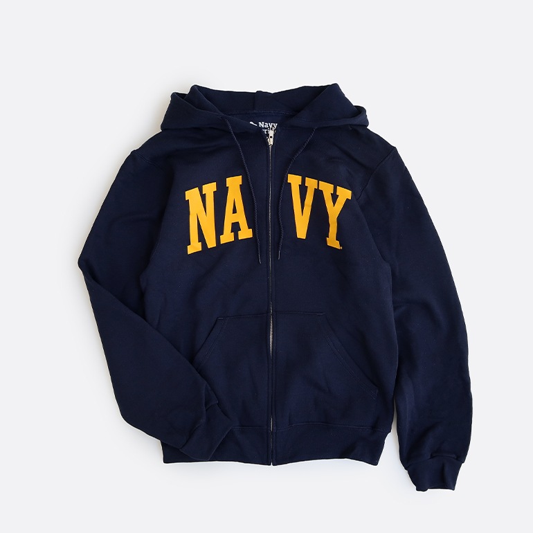 【取扱終了/在庫限り】U.S. NAVY スウェットジップパーカー ネイビー NAVY PRIDE社製