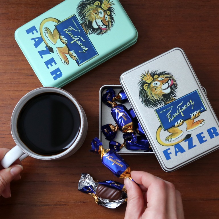 Fazer ファッツェル｜ミルクチョコレートレトロ缶 ライオン