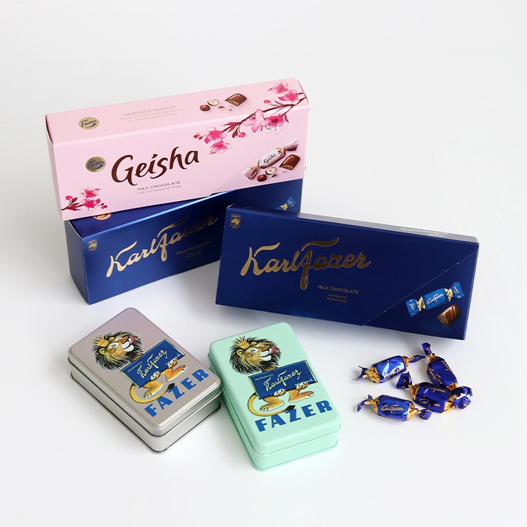 Fazer ファッツェル｜ミルクチョコレートレトロ缶 ライオン