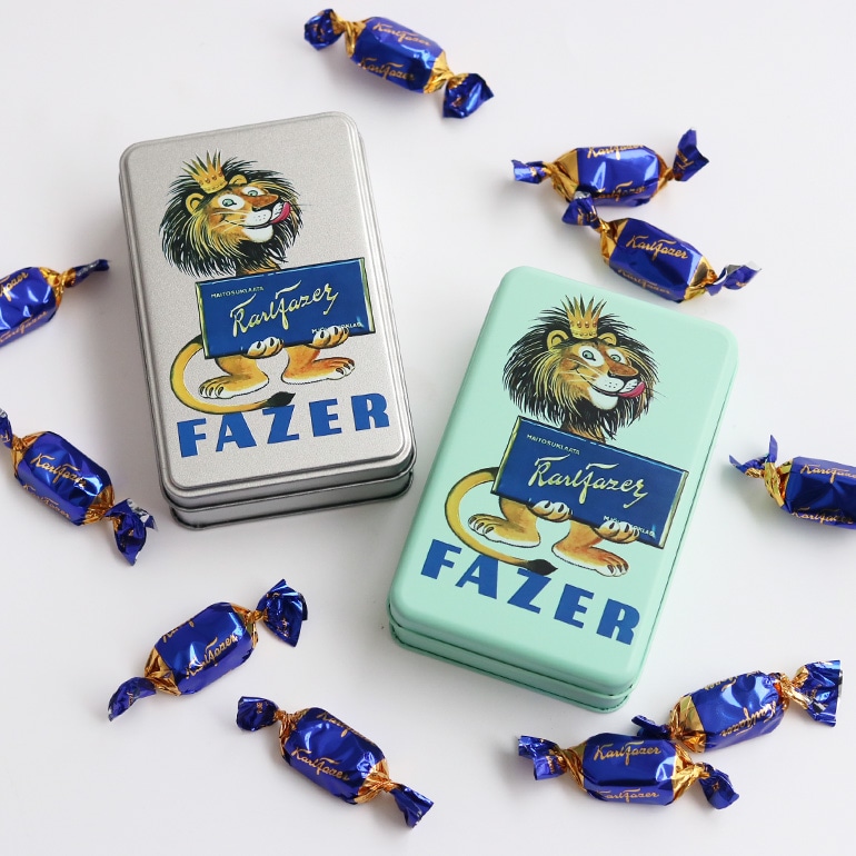 Fazer ファッツェル｜ミルクチョコレートレトロ缶 ライオン