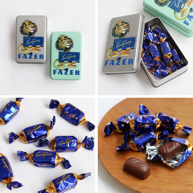 Fazer ファッツェル｜ミルクチョコレートレトロ缶 ライオン