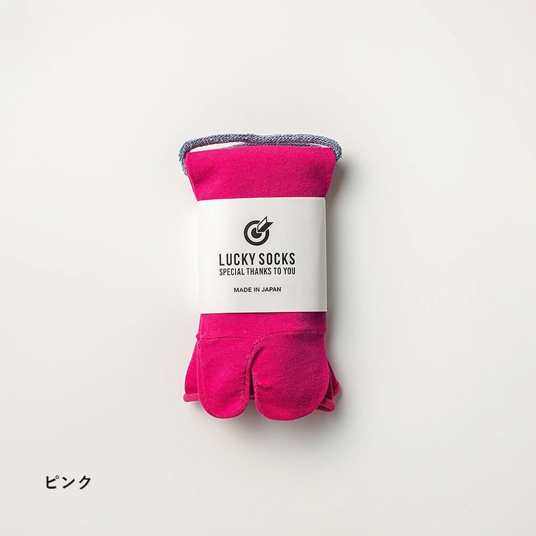 LUCKY SOCKS ラッキーソックス｜ノーゴムタビアンクルソックス　ピンク