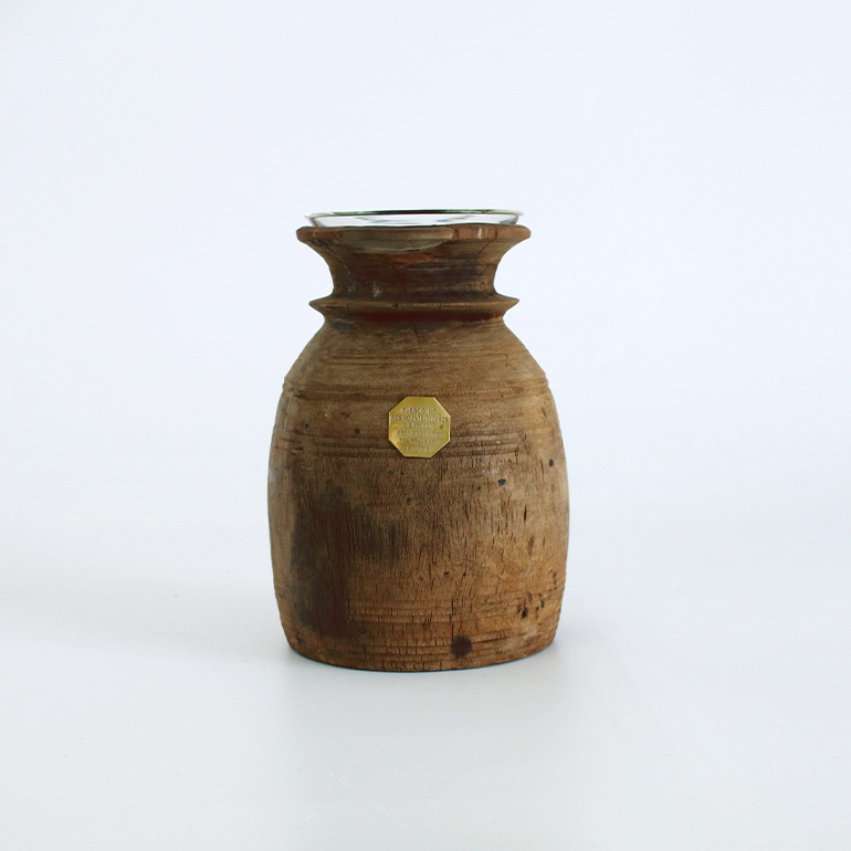【Puebco】Vintage Wooden Pot VINTAGE WOODEN POT W/GLASS CYLINDER – PUEBCO ONLINE STORE