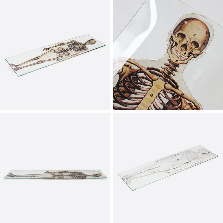 PUEBCO プエブコ｜PRINTED GLASS TRAY Skeleton