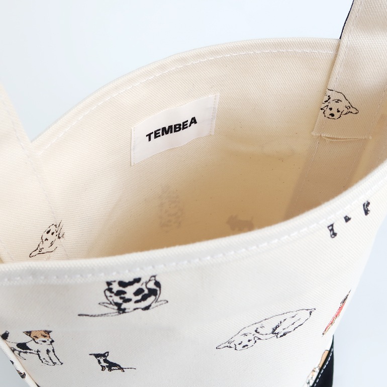 TEMBEA テンベア｜BAGUETTE TOTE SMALL　DOG-1/BLACK