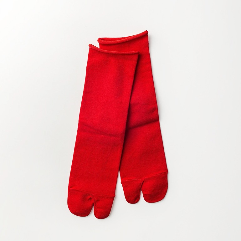 LUCKY SOCKS ラッキーソックス｜ノーゴムタビアンクルソックス　レッド
