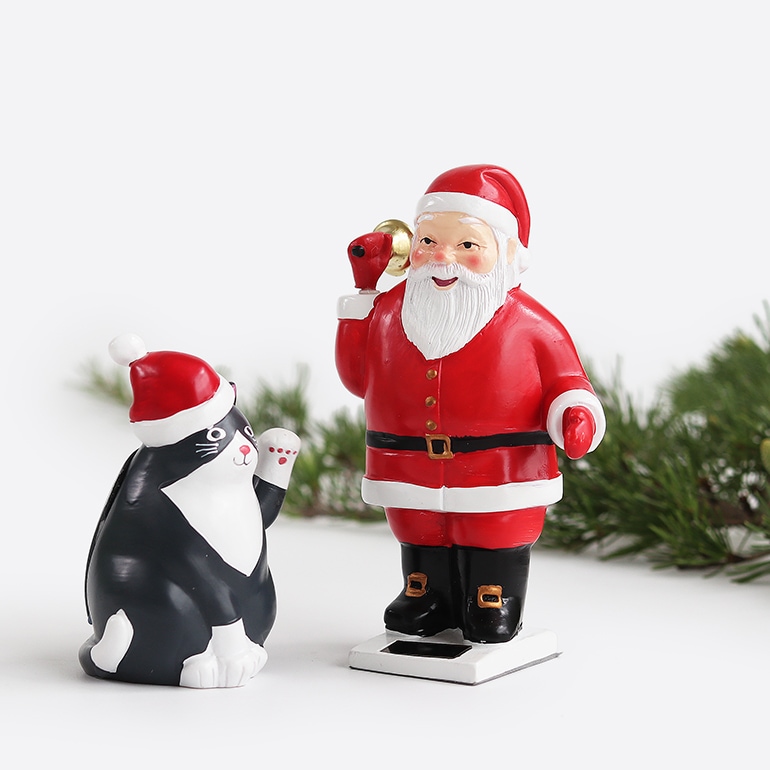 KIKKERLAND キッカーランド｜Solar Cat With Santa Hat ソーラー