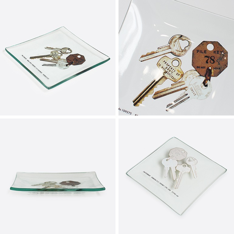 PUEBCO プエブコ｜PRINTED GLASS TRAY Key