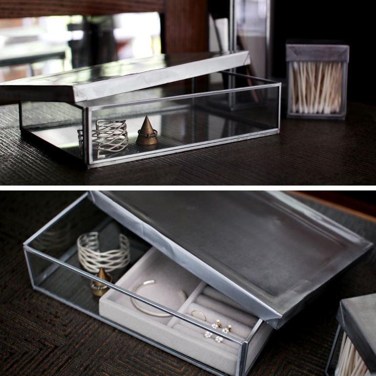PUEBCO プエブコ｜GLASS BOX WITH RECYCLE STEEL LID【Jewelry Double】