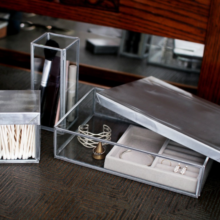 PUEBCO プエブコ｜GLASS BOX WITH RECYCLE STEEL LID【Jewelry Double】
