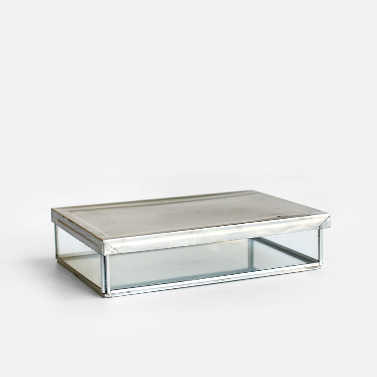 PUEBCO プエブコ｜GLASS BOX WITH RECYCLE STEEL LID【Jewelry Double】