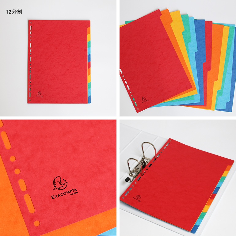 EXACOMPTA エグザコンタ｜カラーインデックス リングファイル用【12分割】