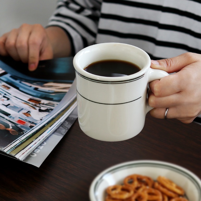 HOMER LAUGHLIN CHINA ホーマーラフリンチャイナ｜GREEN BAND MUG CUP