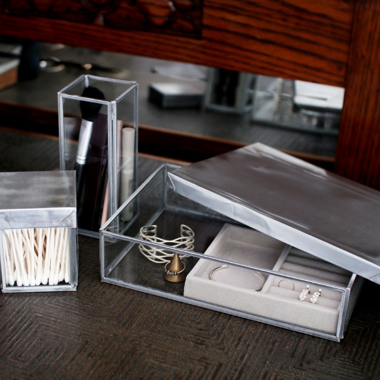 PUEBCO プエブコ｜GLASS BOX WITH RECYCLE STEEL LID【Pen Stand】