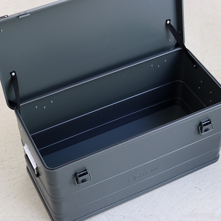 ALPOS アルポス｜ALUMINUM CONTAINER WITH STACKING CORNER (Mud gray) L 92L