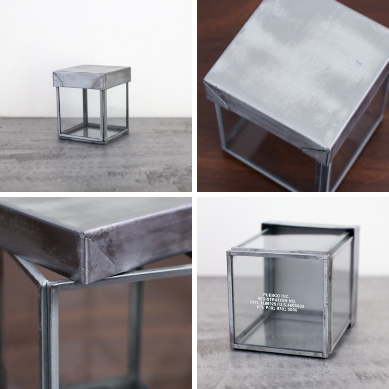 PUEBCO プエブコ｜GLASS BOX WITH RECYCLE STEEL LID【Cotton Swab】