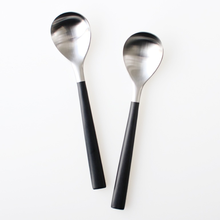 柳宗理 ヤナギ ソウリ｜黒柄カトラリー デザートスプーン