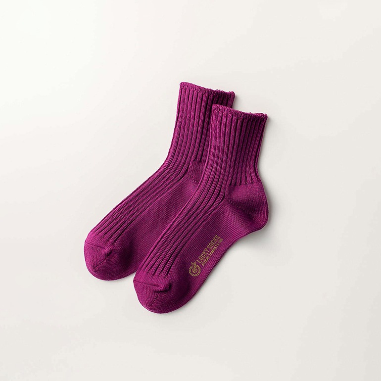 LUCKY SOCKS ラッキーソックス｜スムースアンクルソックス　パープル