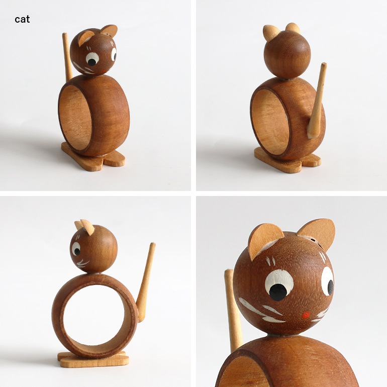 VINTAGE｜WOODEN アニマル リングオブジェ